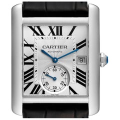 Cartier Tank MC Silver Dial Steel Mens Watch W5330003 Card