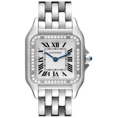 Montre Femme Cartier Panthere Medium Steel Diamond Bezel W4PN0008 Box Card