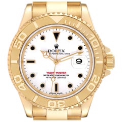 Rolex Yachtmaster 40mm Yellow Gold White Dial Mens Watch 16628