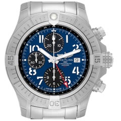 Used Breitling Avenger Chronograph GMT 45 Steel Mens Watch A24315 Box Card