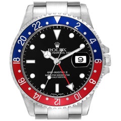 Rolex GMT Master II Blue Red Pepsi Bezel Steel Mens Watch 16710 Box Papers