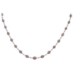 5.80 Carat Argyle Fancy Intense Pink Diamond Platinum Necklace