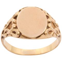 Elegant Edwardian Gold Signet Ring 6
