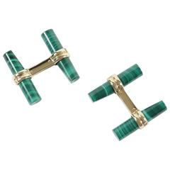 Boucheron Gold Malachite Green Cufflinks