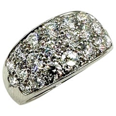 Modern 2.20 Carat Round Brilliant Diamond and Platinum Wide Band Ring
