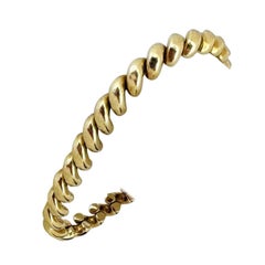 14 Karat Yellow Gold Ladies Polished San Marco Link Bracelet Italy 