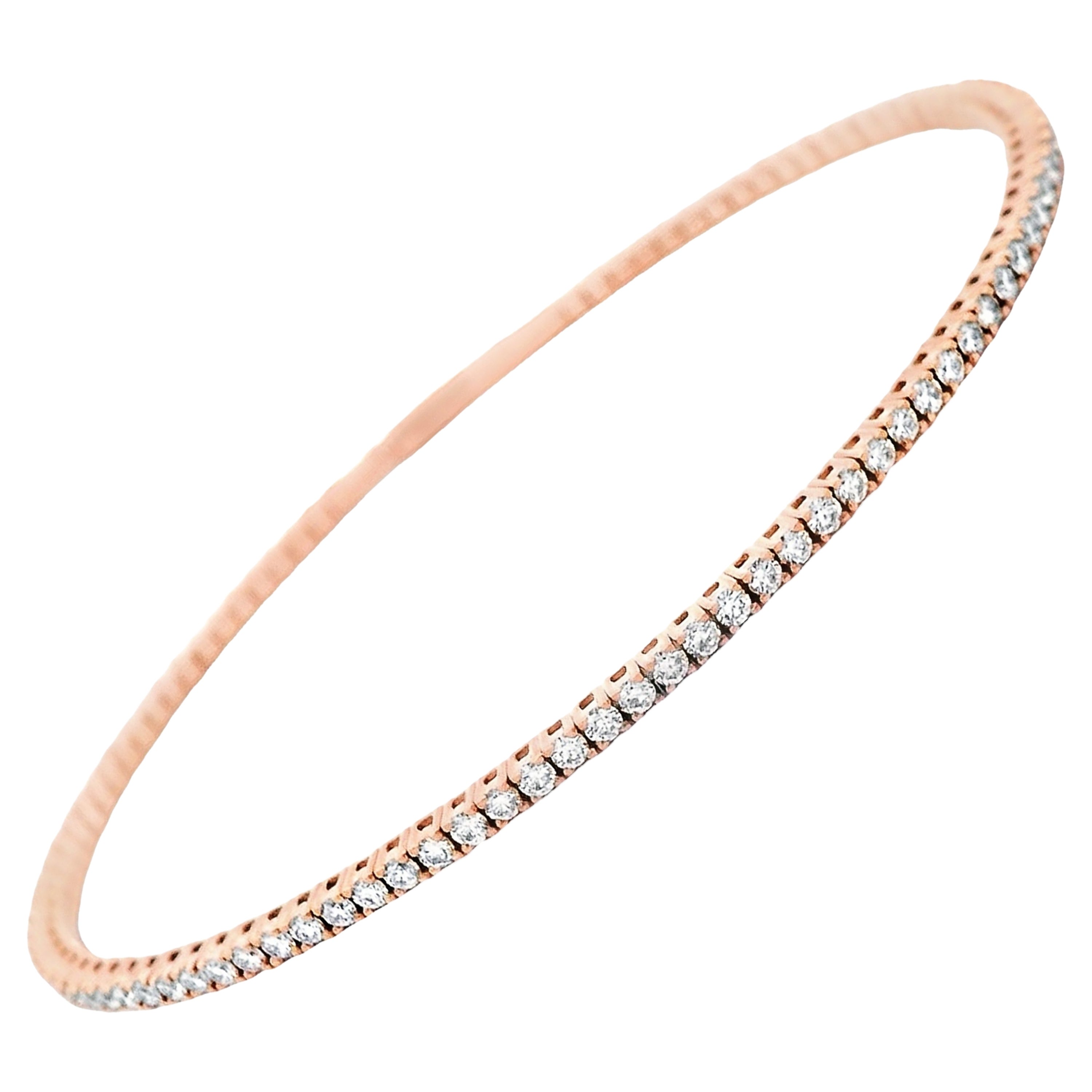 Alexander Beverly Hills Bracciale Tennis Flessibile con Diamante 1.47ct Oro Rosa