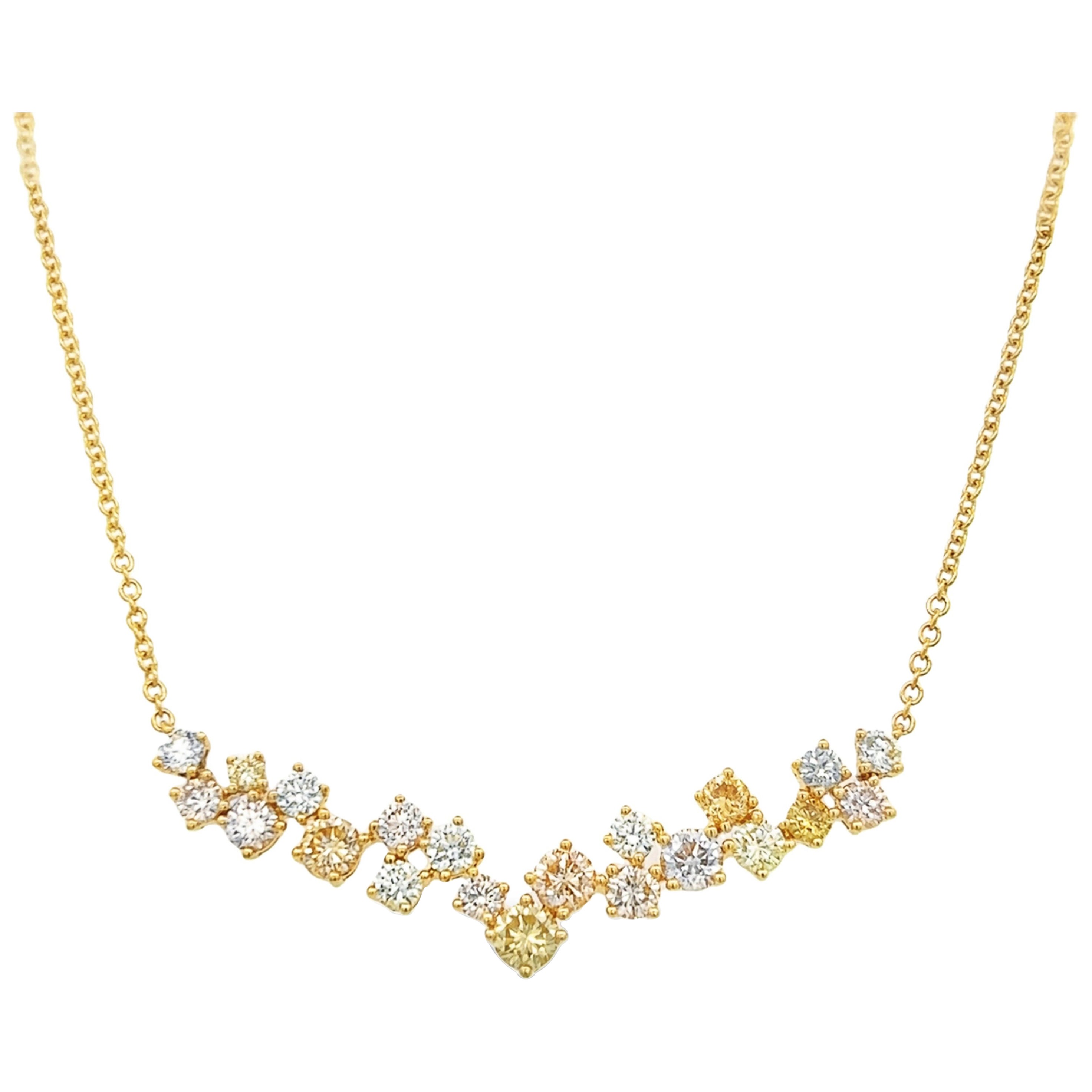 Alexander Beverly Hills Collier pendentif en or 18 carats avec diamants blancs et jaunes de 4,56 carats