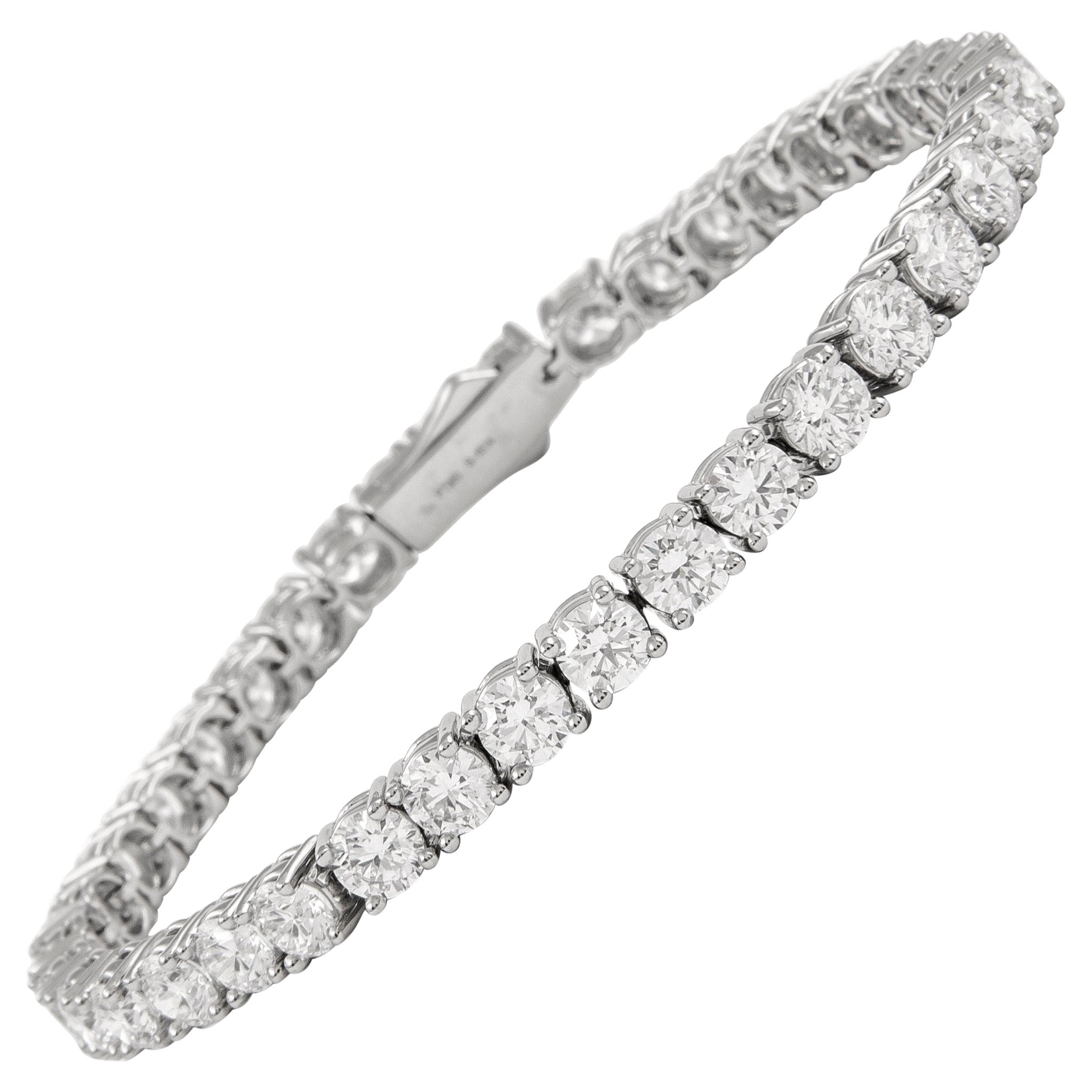 Alexander Beverly Hills All GIA D/E SI1 11.58ct Diamond Tennis Bracelet Platinum For Sale
