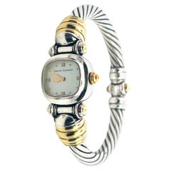 David Yurman Authentique Estate Mother of Pearl Montre 6" 18k + Sil 20 mm