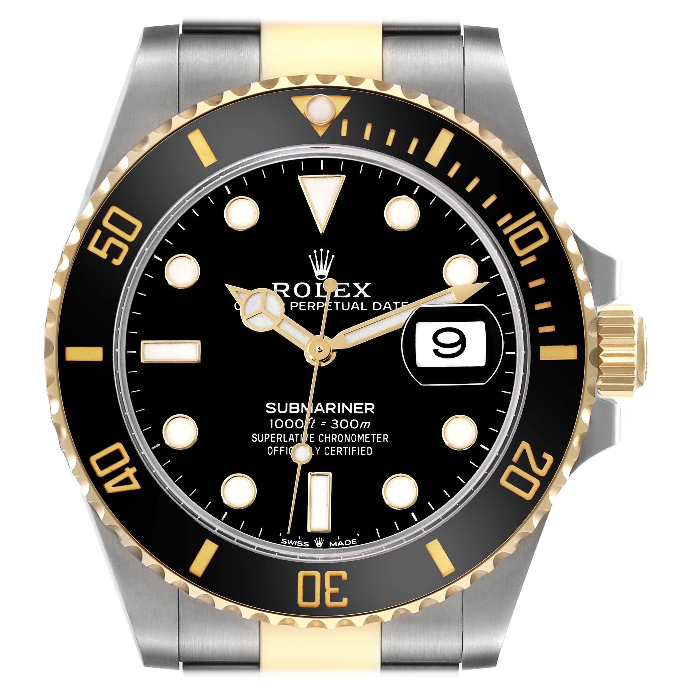 Rolex Submariner 41 Steel Yellow Gold Black Dial Mens Watch 126613 For Sale