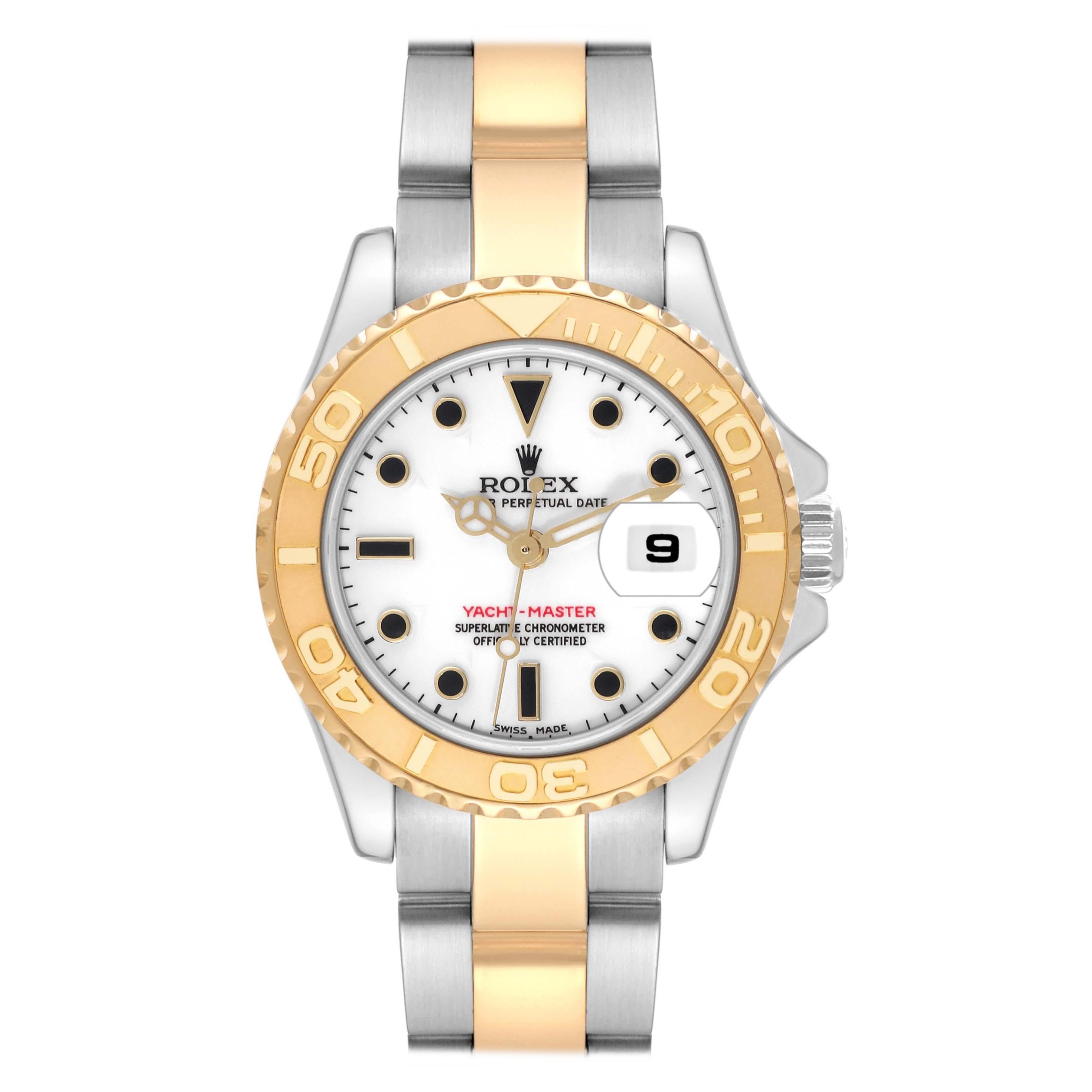 Rolex Yachtmaster 29 White Dial Steel Yellow Gold Ladies Watch 169623