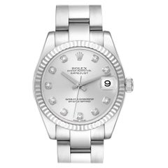 Rolex Datejust Midsize 31 Steel White Gold Diamond Dial Ladies Watch 178274