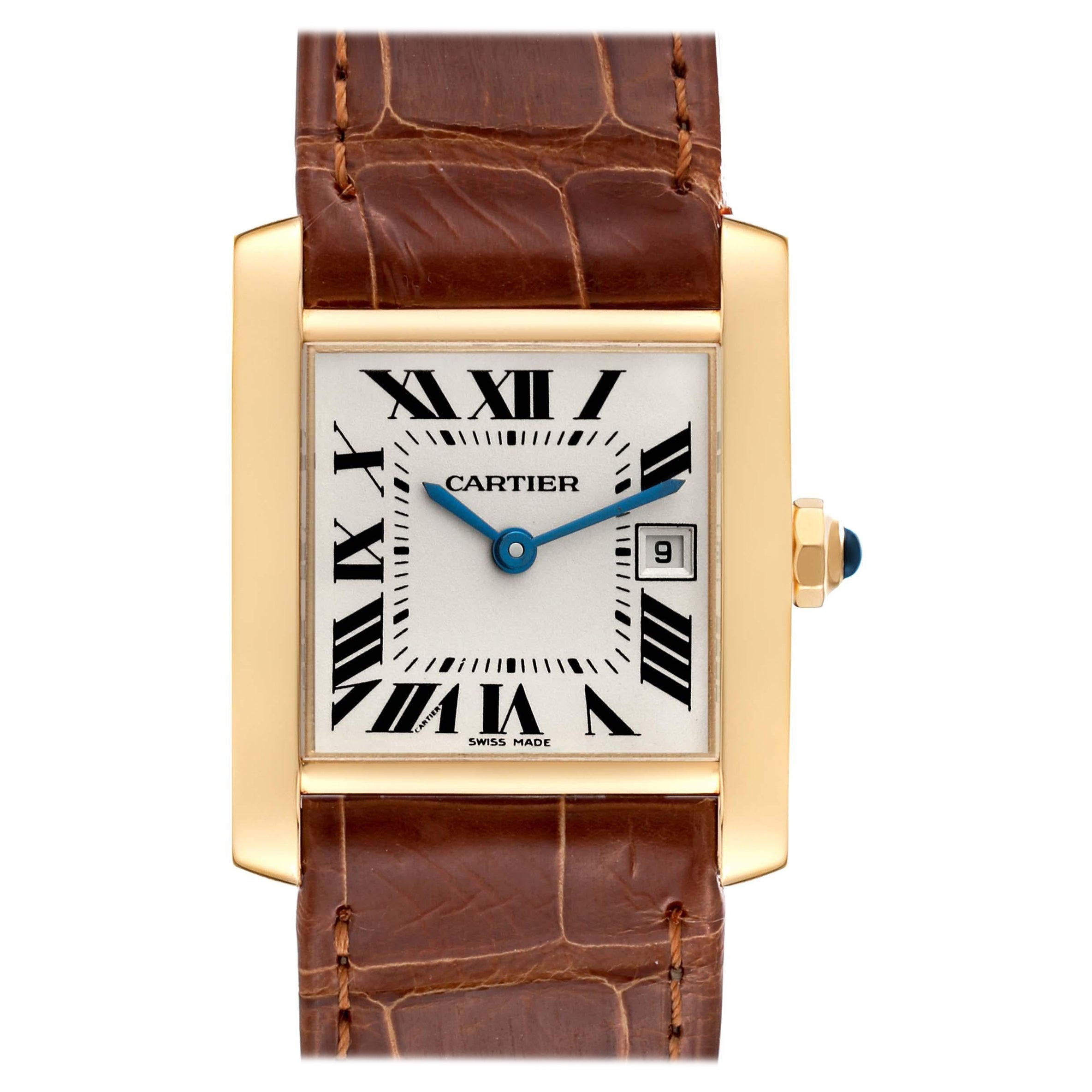 Cartier Tank Francaise Midsize Yellow Gold Ladies Watch W5001456 For Sale
