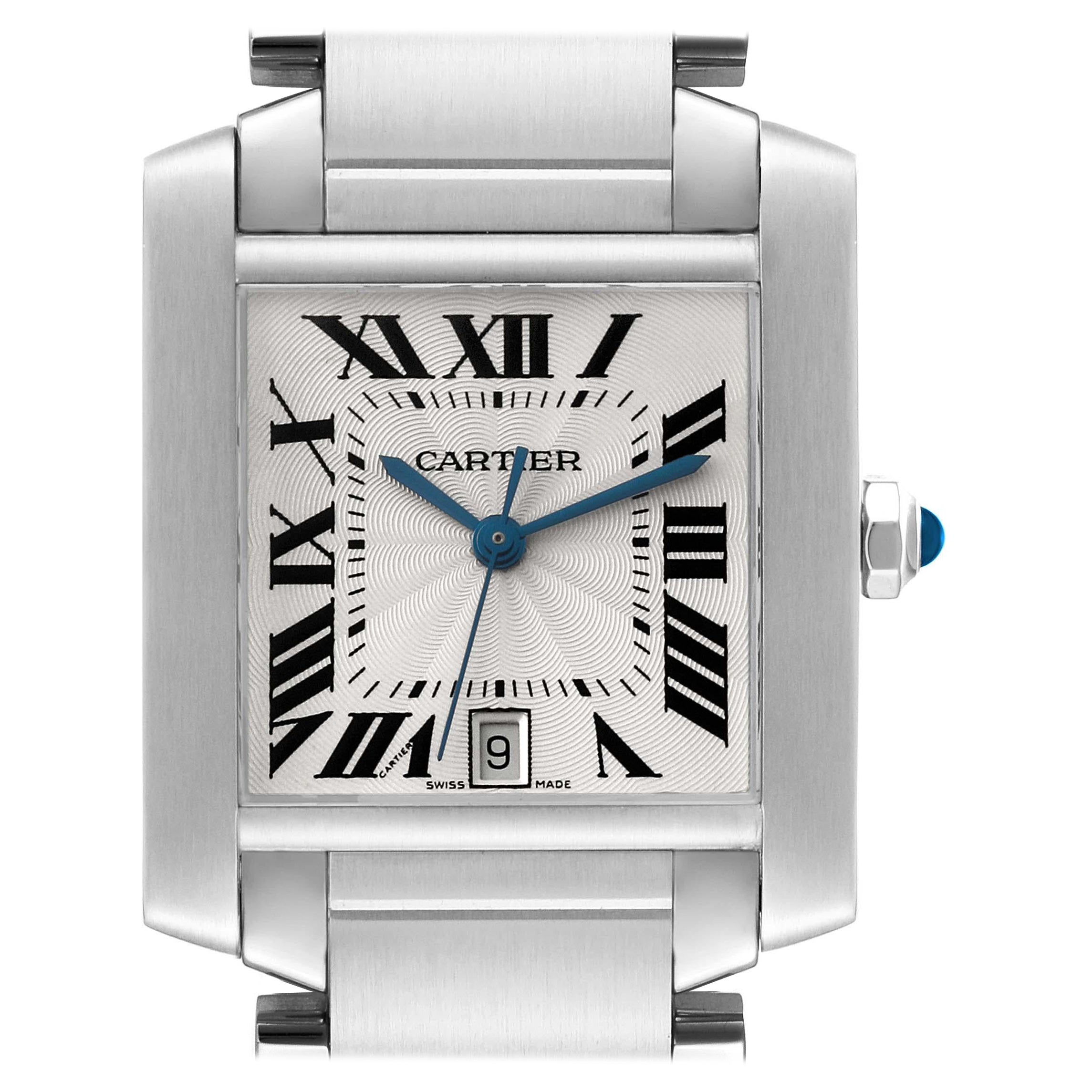 Cartier Tank Francaise Large Automatic Steel Mens Watch W51002Q3 For Sale