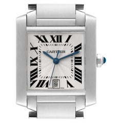 Cartier, grande montre automatique Tank Francaise en acier pour hommes W51002Q3