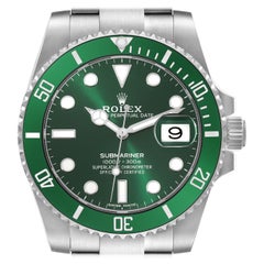 Used Rolex Submariner Hulk Green Dial Steel Mens Watch 116610LV Box Card