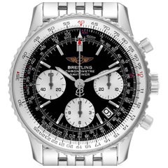 Breitling Navitimer Black Dial Chronograph Steel Mens Watch A23322 Box Papers