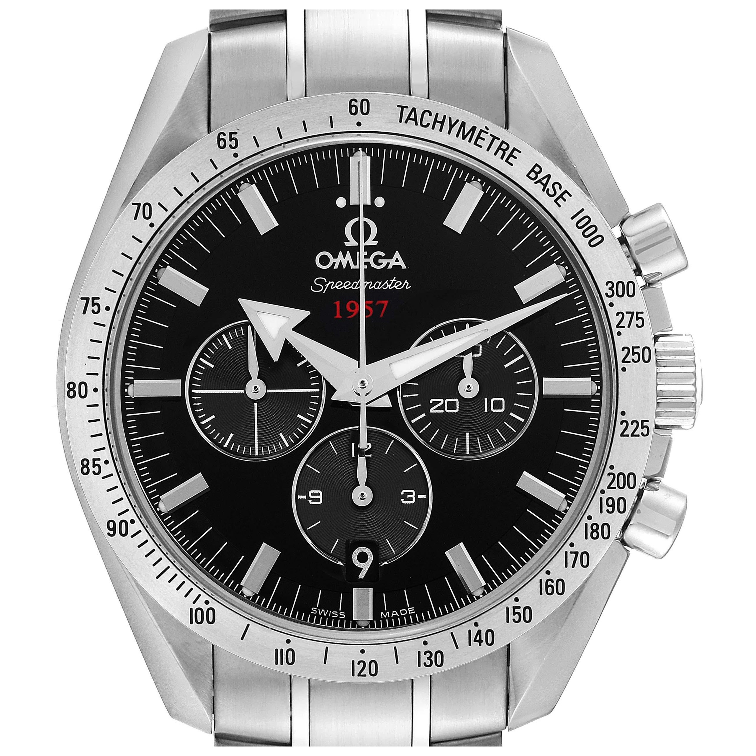 Omega Speedmaster Broad Arrow 1957 Stahl-Herrenuhr 321.10.42.50.01.001 Boxkarte im Angebot