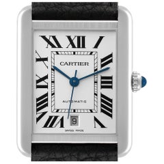 Cartier Tank Solo XL Automatic Silver Dial Steel Mens Watch W5200027 Card