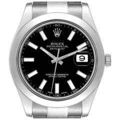 Rolex Datejust II 41mm Black Dial Steel Mens Watch 116300
