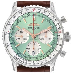 Breitling Navitimer B01 Chronograph 41 Green Dial Steel Mens Watch AB0139 Unworn