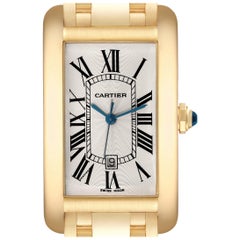 Used Cartier Tank Americaine Yellow Gold Automatic Mens Watch W26054K2
