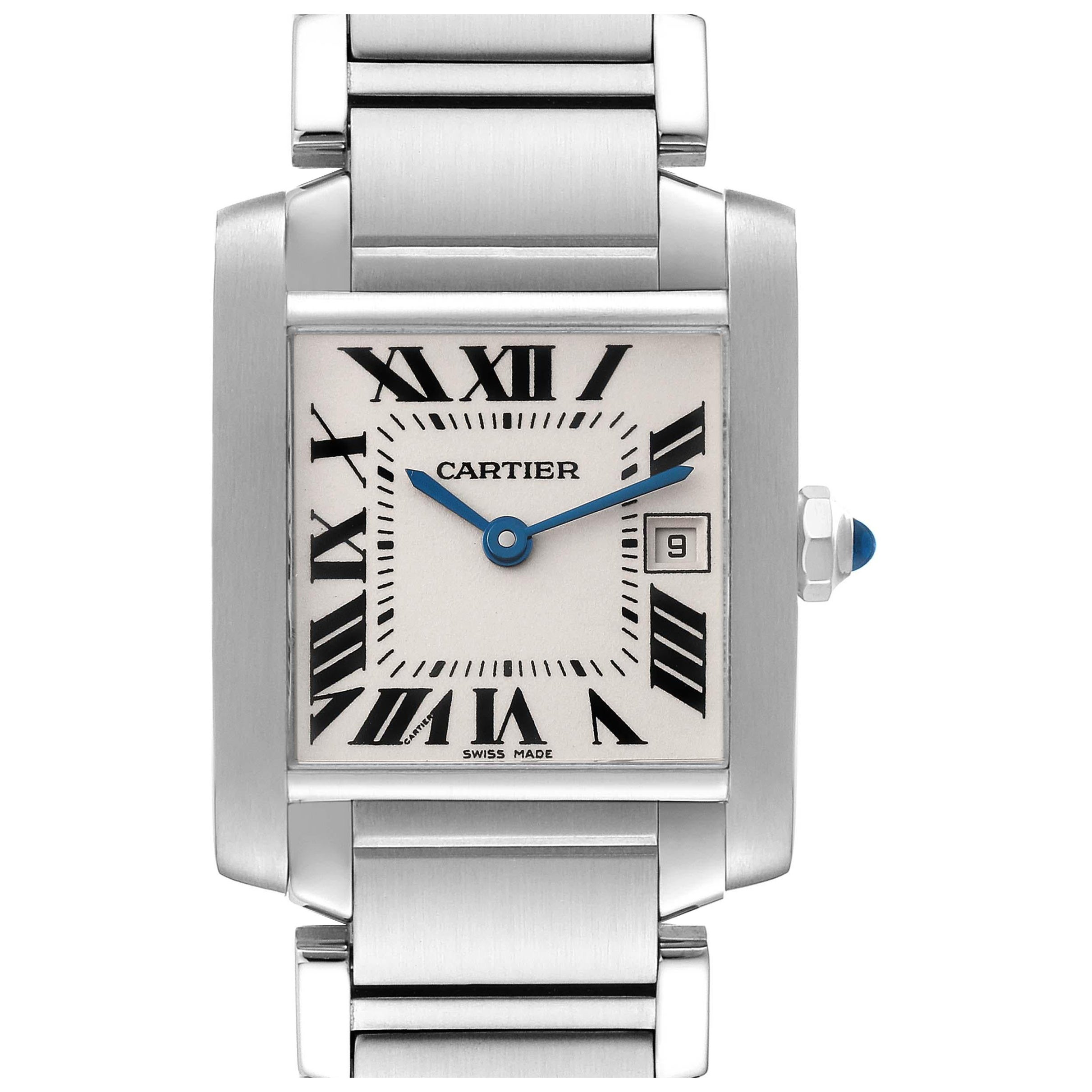 Cartier Tank Francaise Midsize Stahl Damenuhr W51011Q3