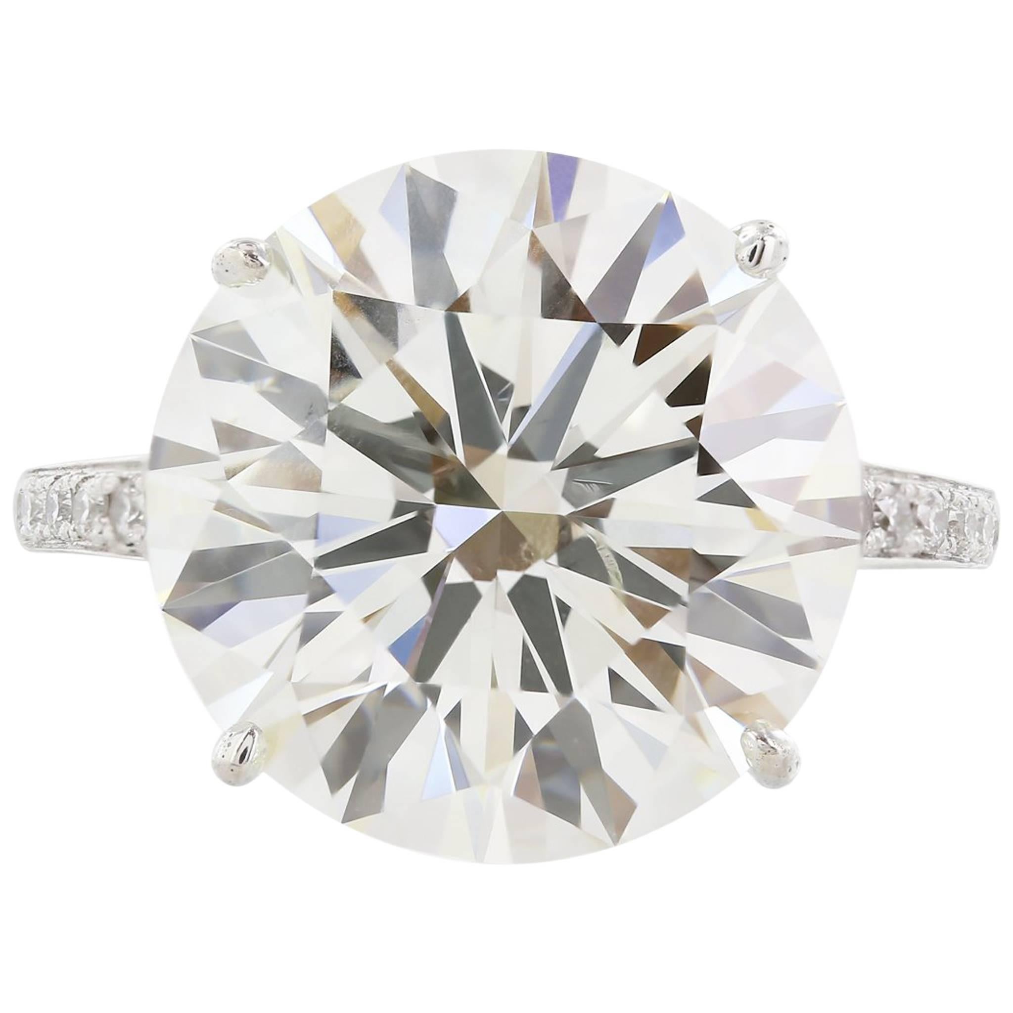  10.06 Carat GIA Cert Round Diamond Platinum Engagement  Ring For Sale