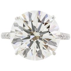 10.06 Carat GIA Cert Round Diamond Platinum Engagement Ring 2