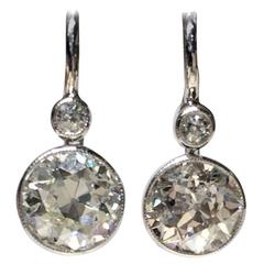 Diamond Drop Earrings 2.20 Carat