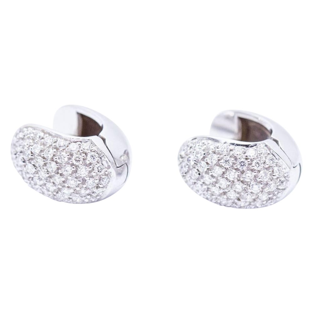 White Gold and Diamond Pavé Earrings For Sale