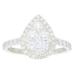 Moonlight Kollektion Birnen-Cluster-Ring: 1,2 Karat Diamanten in 14K Gelbgold