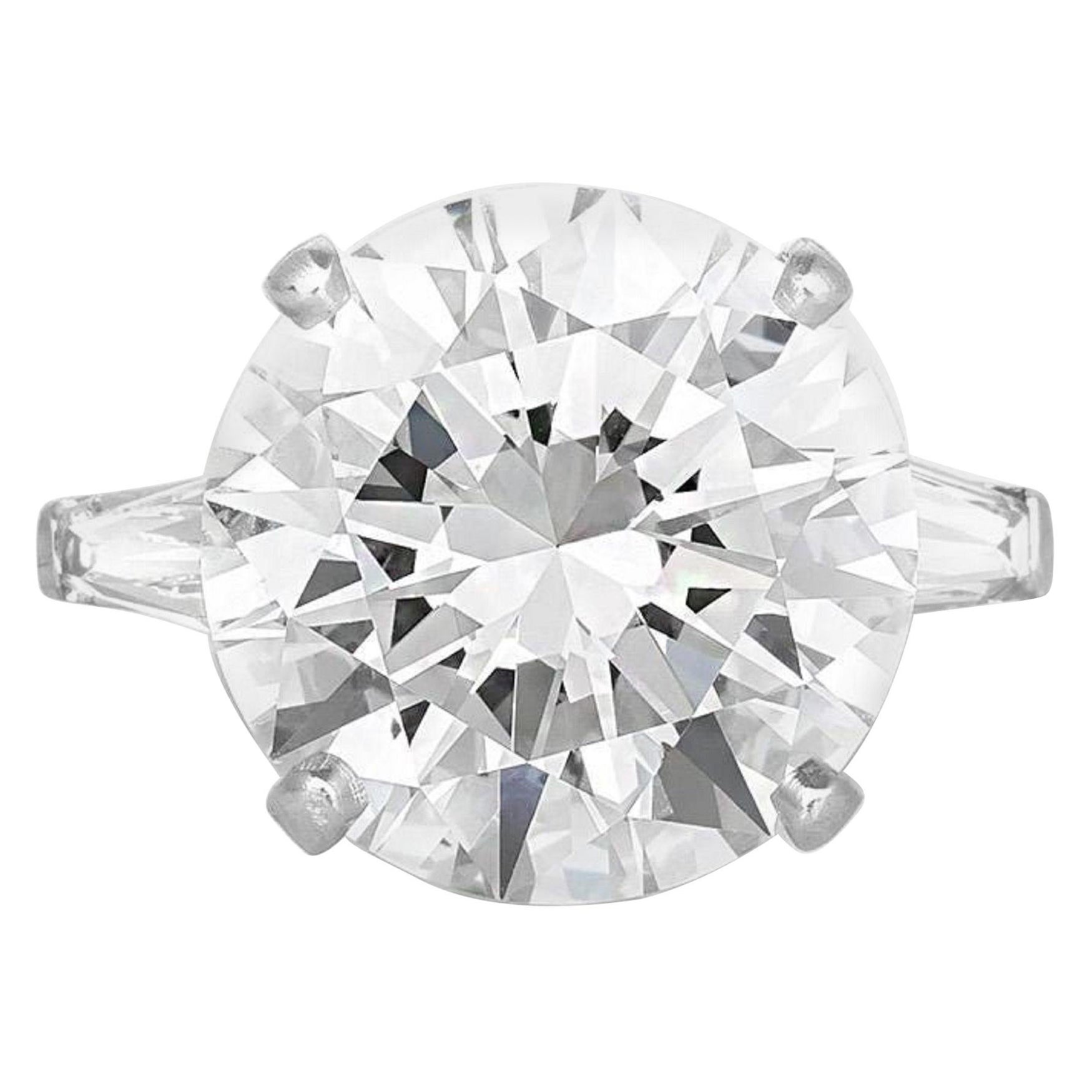 Exceptional GIA Certified 3.70 Carat Round Brilliant Cut Diamond Ring 3x