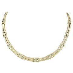 Retro Chimento 18K Tri Color Gold 1.05ctw Diamond Collar Choker Necklace