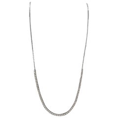 4.08 Ctw Mini Diamond Tennis Necklace 14 Karat White Gold 22''