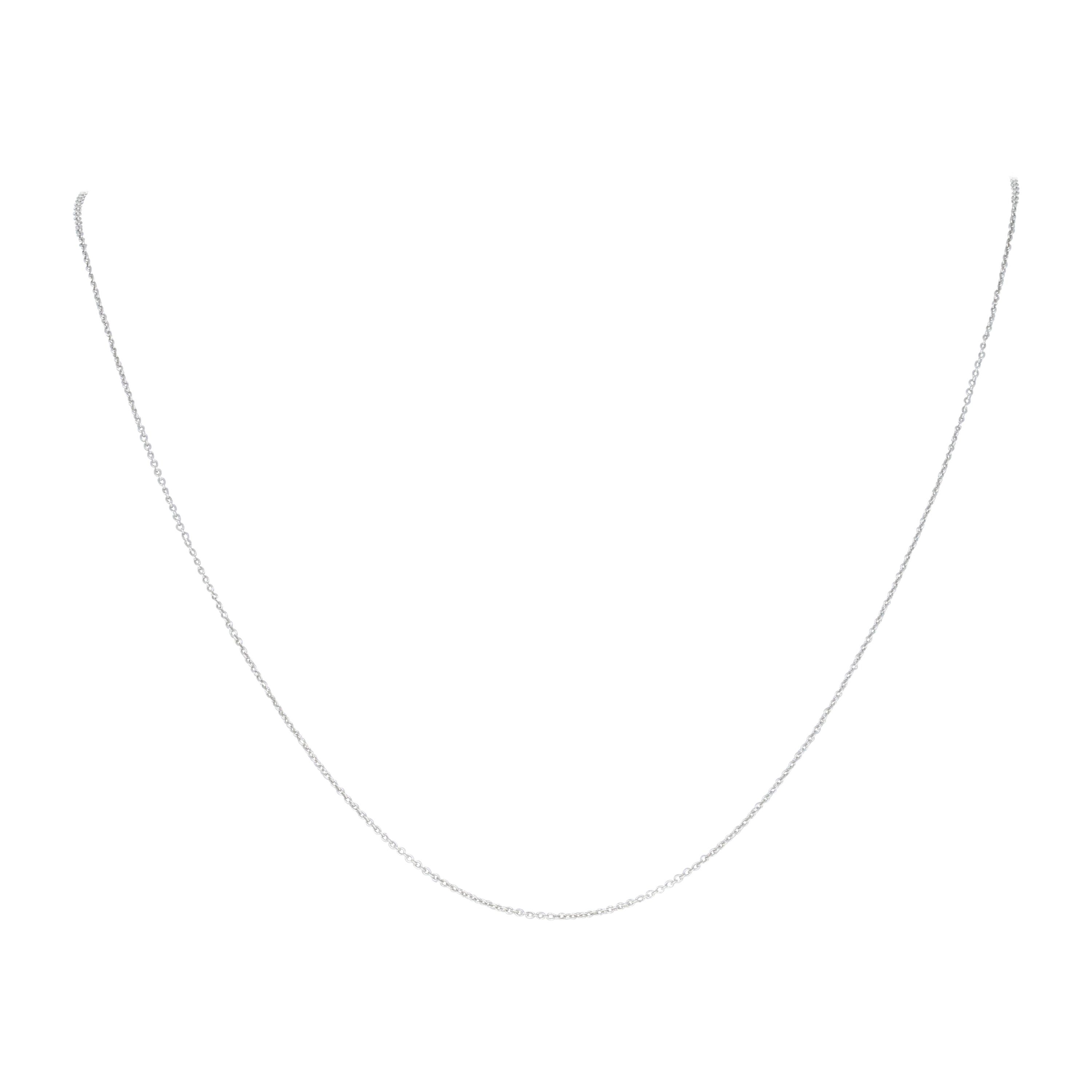 White Gold Cable Chain Necklace - 14k Adjustable Length For Sale