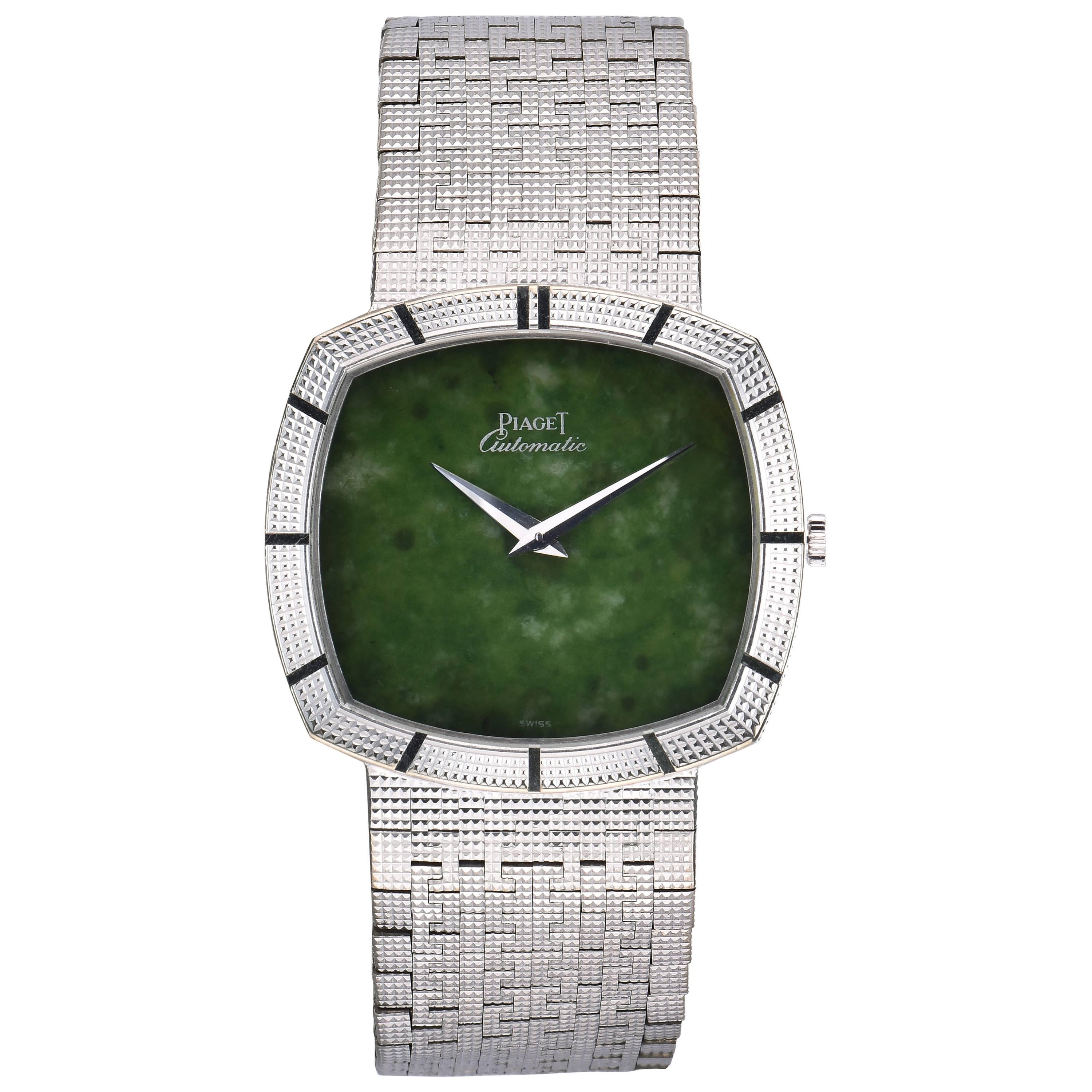 Piaget 18K White Gold Jade Dial Automatic Wristwatch