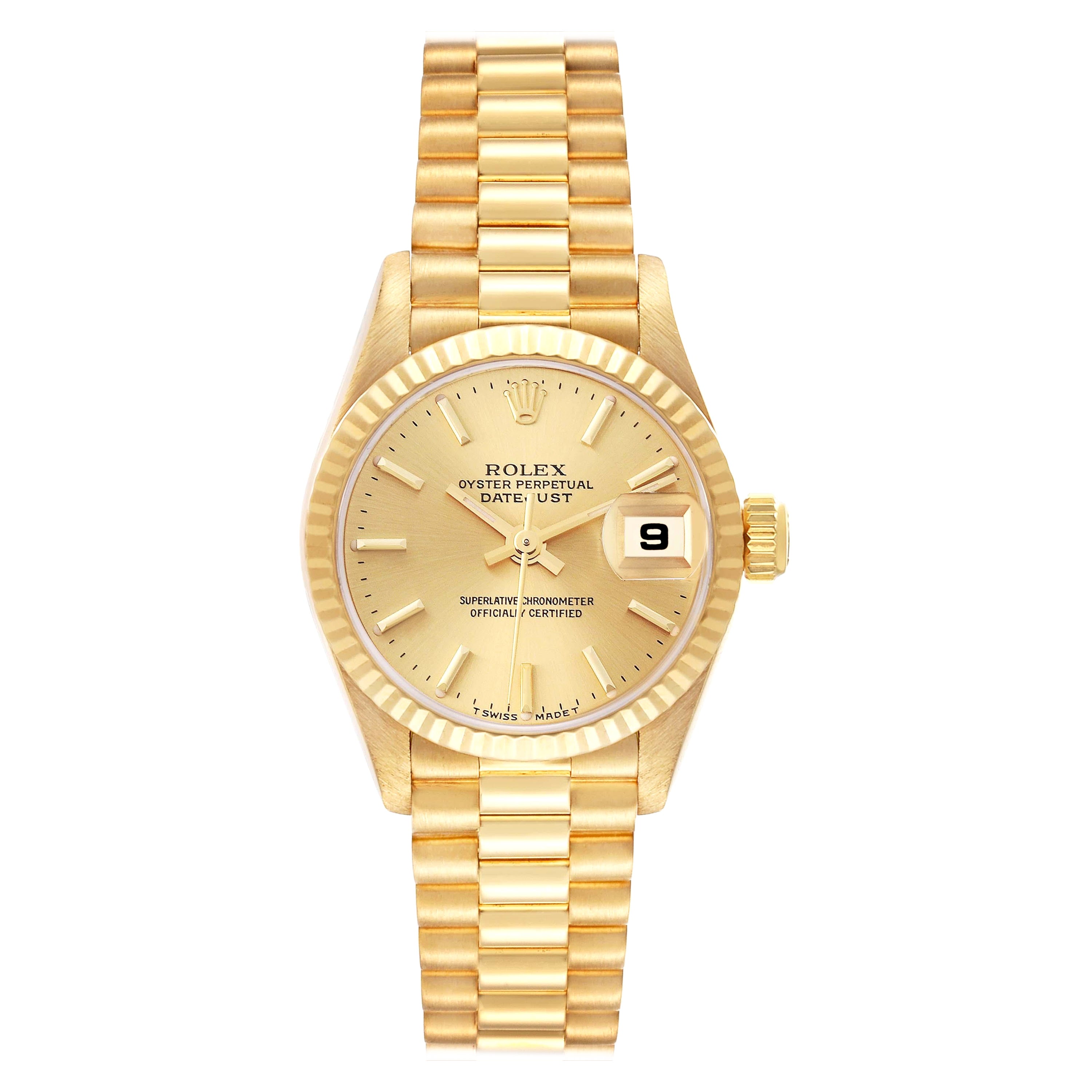 Rolex President Datejust 26mm Yellow Gold Ladies Watch 79178 For Sale