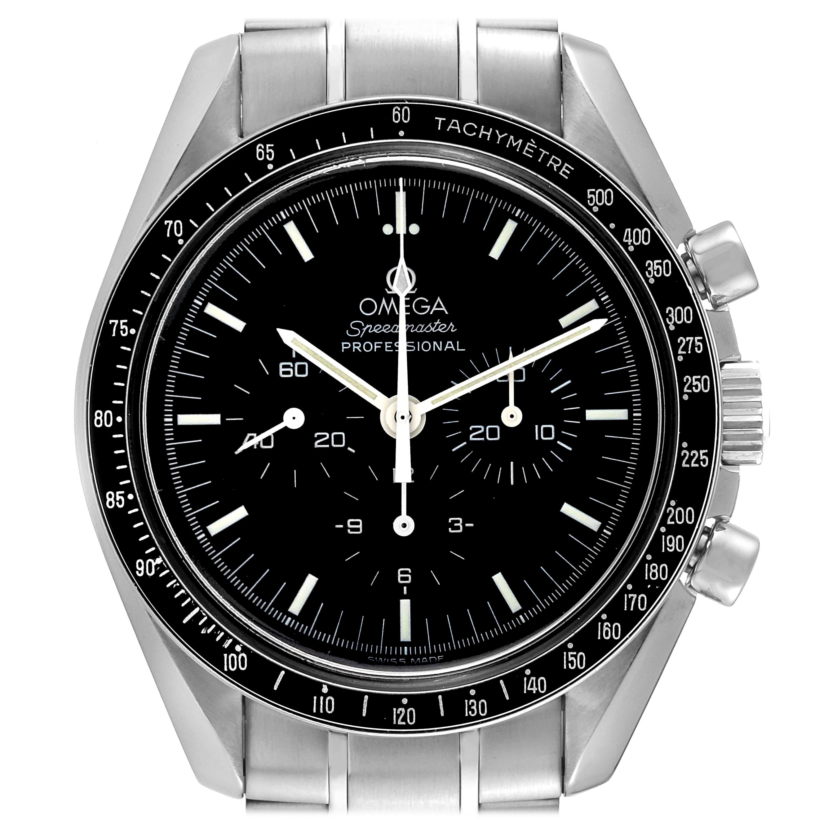 Omega Speedmaster MoonWatch Chronograph Steel Mens Watch 3570.50.00 Box Card For Sale
