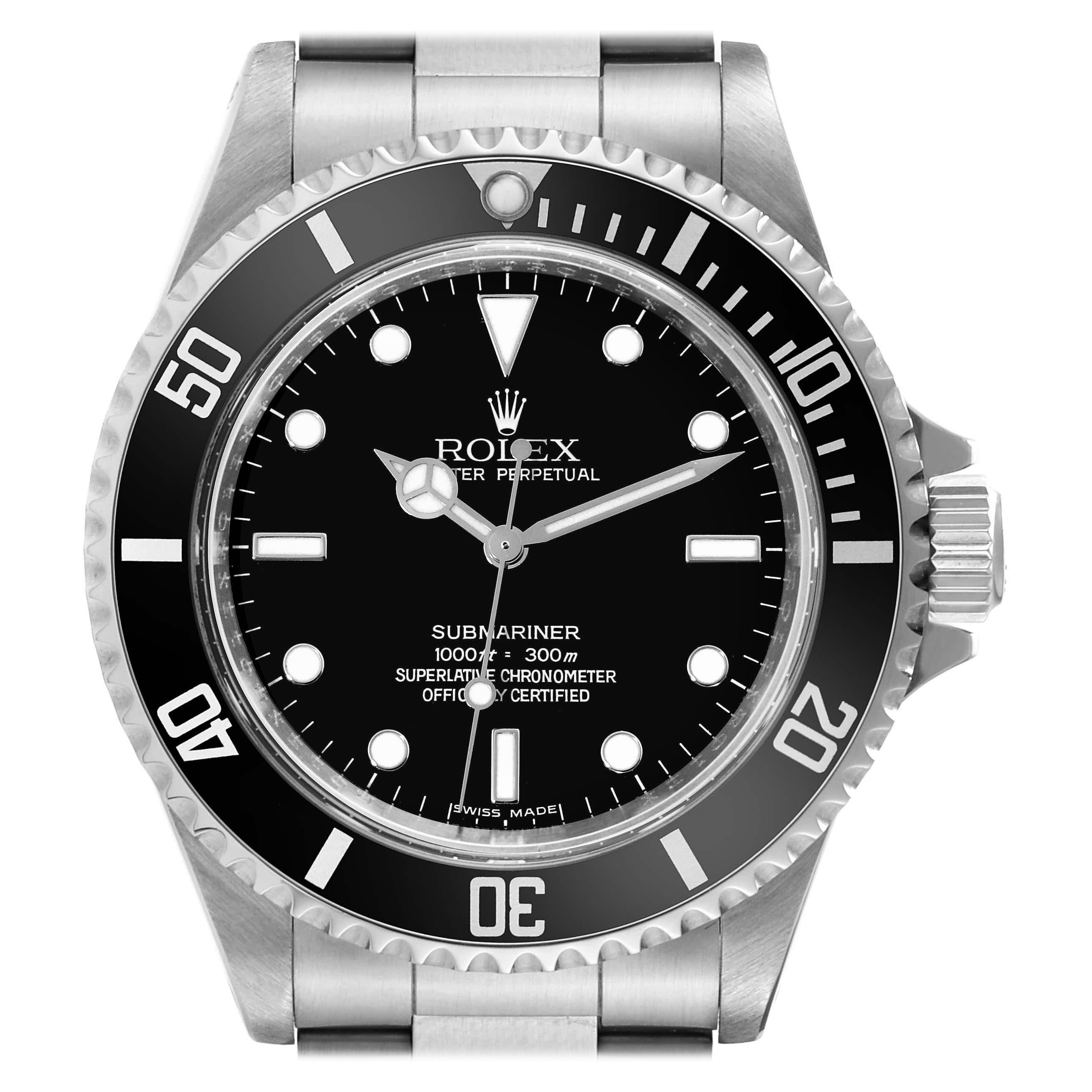 Rolex Submariner No Date 40mm 2 Liner Steel Mens Watch 14060 For Sale