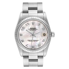 Rolex Datejust Midsize Steel White Gold Mother Of Pearl Dial Ladies Watch 68274