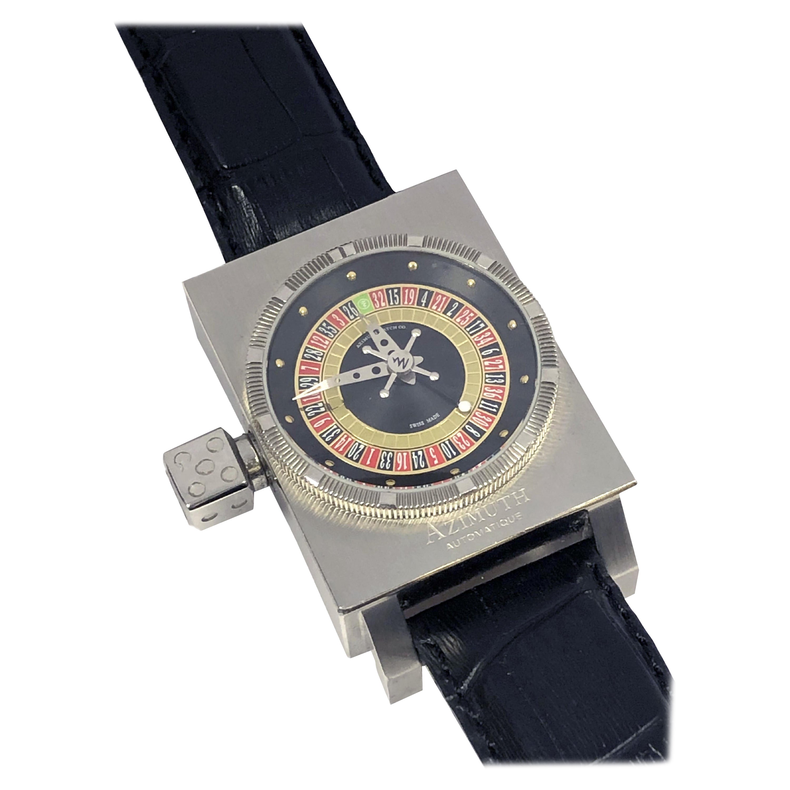 Azimuth SP 1 King Casino Steel Automatic Roulette Wrist Watch For Sale