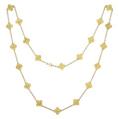 Van Cleef & Arpels 18K Yellow 20 Motif Gold Alhambra Vintage Necklace
