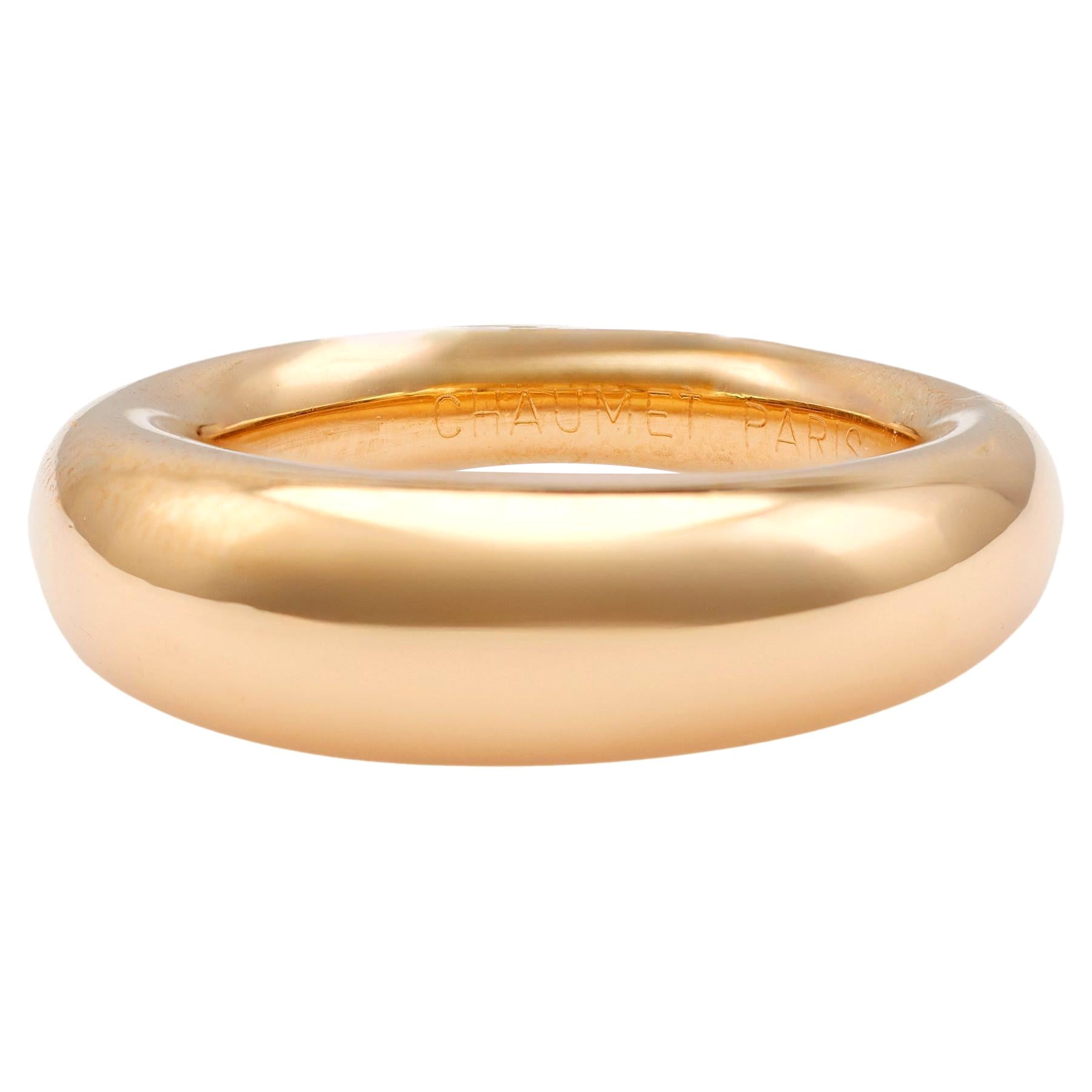 Vintage Chaumet 18k Yellow Gold Anneau Dome Ring For Sale
