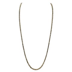 8.83 Carat Brilliant Cut Diamond Tennis Necklace 14 Karat yellow Gold 22''