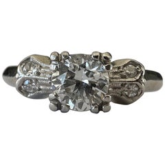 Vintage Mid-Century 0.50-Carat Diamond Bow Engagement Ring 