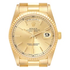 Vintage Rolex President Day-Date Yellow Gold Champagne Dial Mens Watch 18238