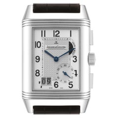 Used Jaeger LeCoultre Reverso Grande GMT Steel Watch 240.8.18 Q3028420 Box Papers