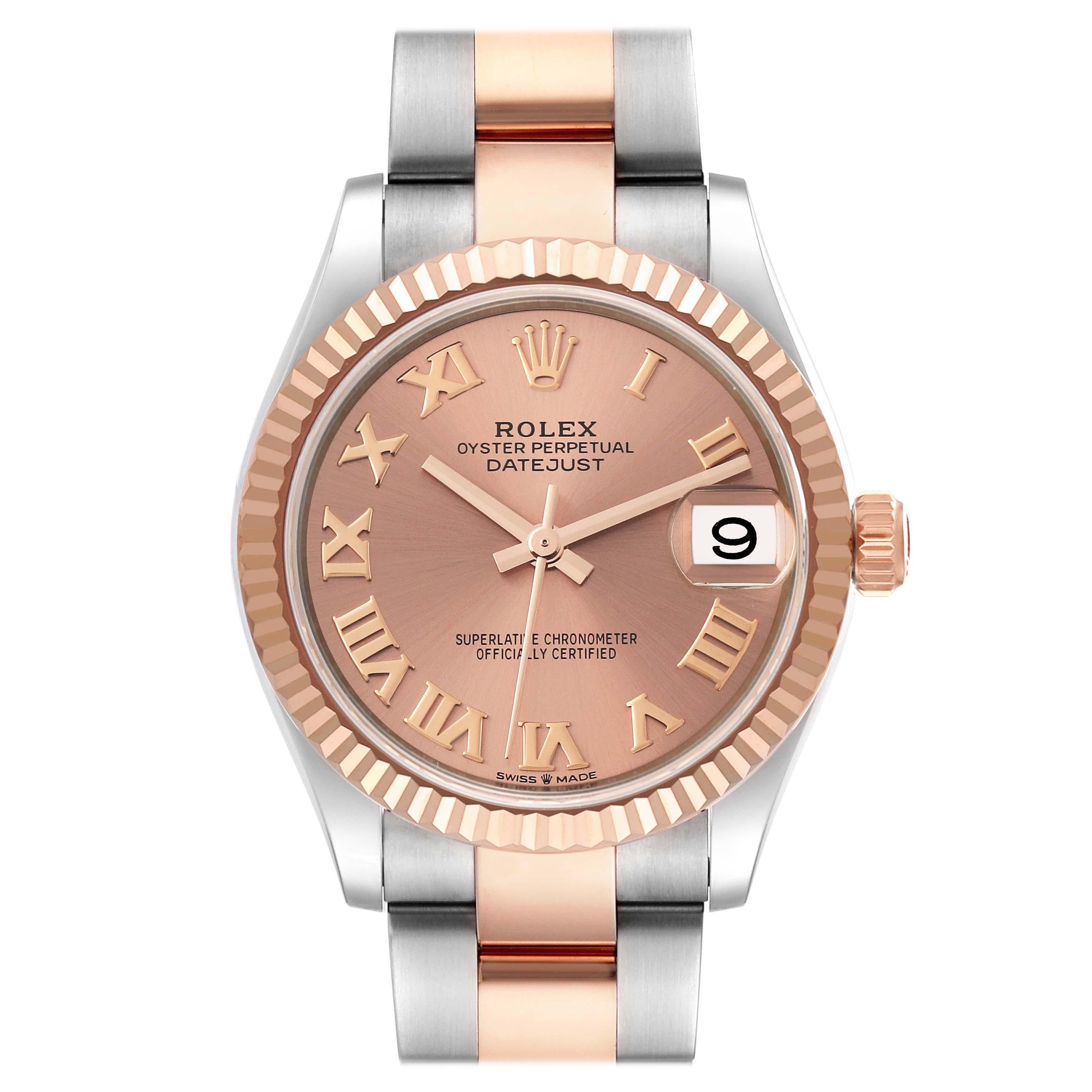 Rolex Datejust 31 Midsize Steel Rose Gold Roman Dial Ladies Watch 278271 For Sale